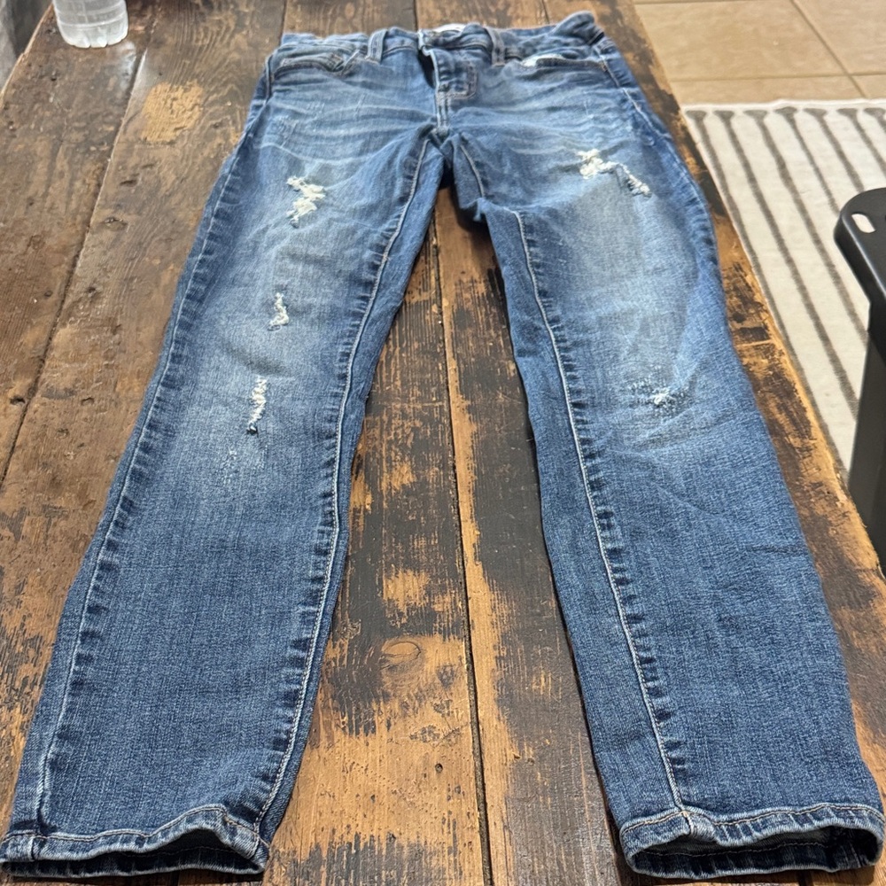 Women's Skinny Stretch Jeans in Mid Blue - Picture 3 of 7